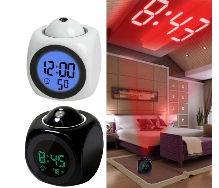 New Creative LCD Snooze Clock LED Projector Home Clock - Zoom Image 4