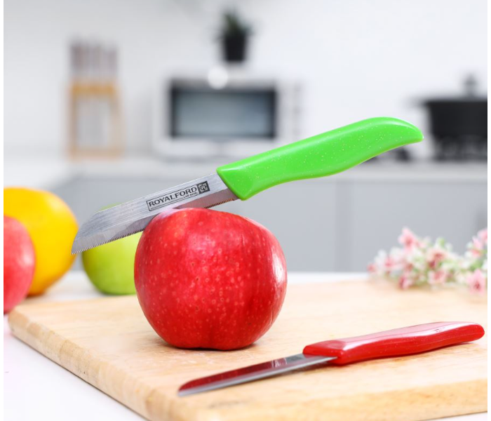 Royalford RF9686 2Pcs Fruit Knife- Green and Red - Zoom Image 2