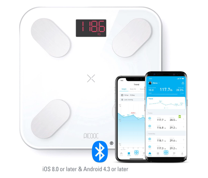 Xpicooc Mini Pro Smart Bluetooth Digital BMI Weight Bathroom Scale- White - Zoom Image 1