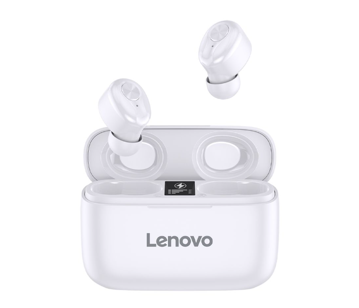 Lenovo HT18 Bluetooth 5.0 Hands-Free True Wireless Stereo In-Ear Earphones with Deep Bass, 1000mAh Massive Battery and Noise cancellation For Calling and Listening Music -White - Zoom Image 2