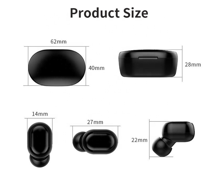 A7S True Wireless Earbuds with Charging Box - Black  - Zoom Image 4