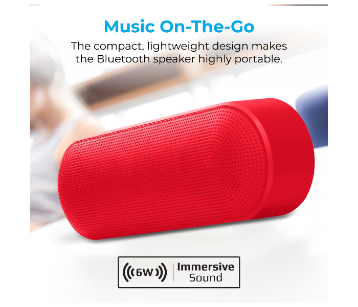 Promate CAPSULE 6W Bluetooth Speaker with Mic - Maroon - Zoom Image 4