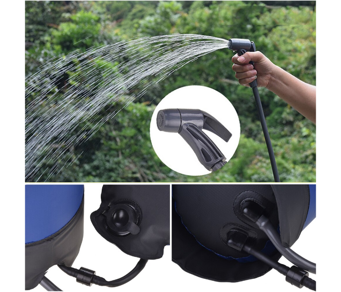 Notu Portable 11 Liter PVC Outdoor Pressure Shower Water Bag Camping Shower Set – Blue   - Zoom Image 2