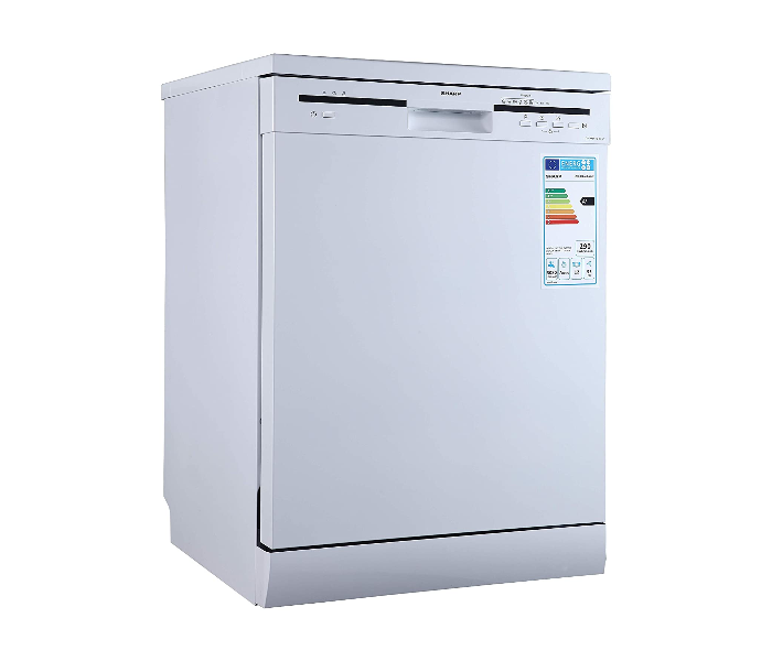 Sharp QW-MB612-WH3 Freestanding Dishwasher with 6 Programs and 12 Place Settings - White - Zoom Image 1