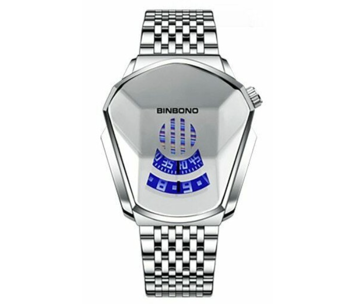 Diamond Style Waterproof Quartz Wristwatch- Silver - Zoom Image