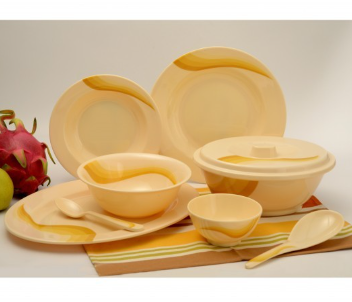 Royalford RF6720 40 Pieces Melamine Dinner Set - Yellow - Zoom Image 1