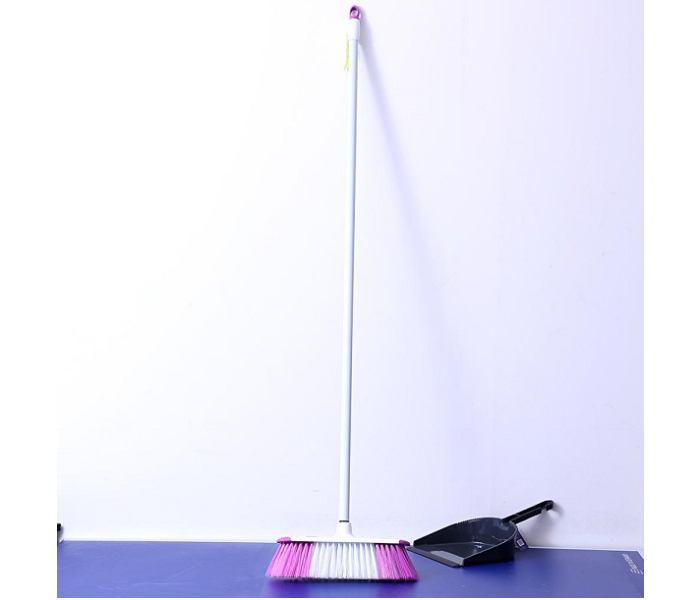 Royalford RF4884 Broom with Handle - White & Purple - Zoom Image 1