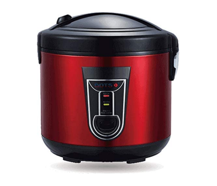 Dots RCD-001R 900W 1.8 Litre Rice Cooker Inner Pot With Double Coating Micro Pressure Sealed Structure - Black and Red - Zoom Image