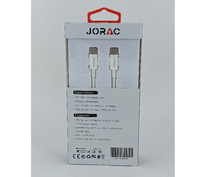 Jorac RA-98 Type-C To Type-C Power Delivery Cable -White - Zoom Image 2