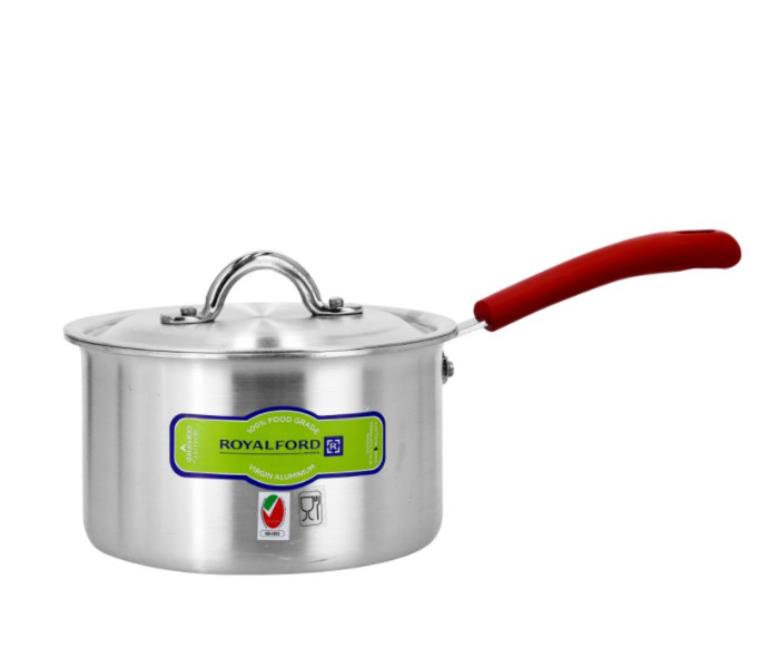 Royalford RF10098 20CM Aluminum Saucepan with Bakelite Handle- Silver - Zoom Image 1