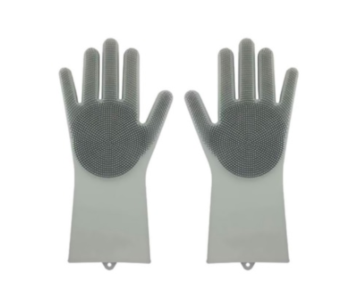  RMM6102 Reusable Cleaning Magic Brush Silicone Gloves - Grey - Zoom Image