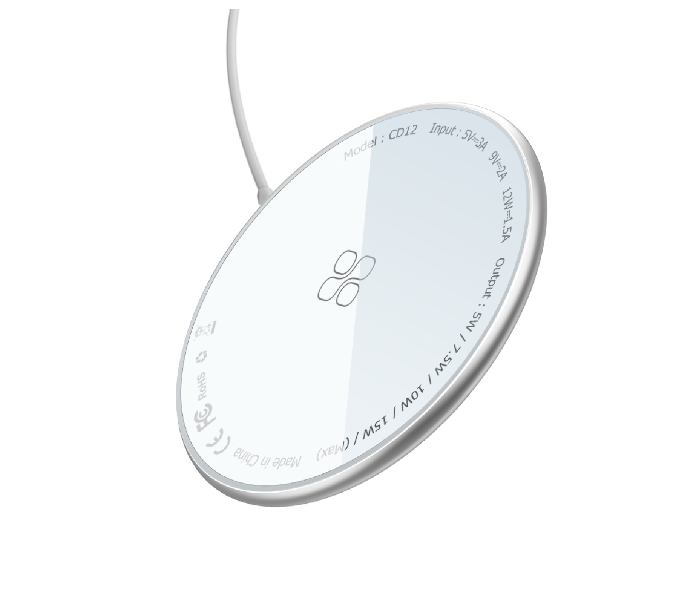 Promate MAGTAG-15W Magnetic 15W Wireless Charger with USB-C Connector - Silver - Zoom Image 1