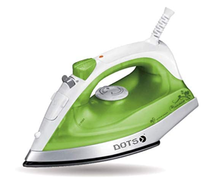 Dots SN-2353 1300W Steam Iron Box Non Stick Sole Plate - White and Green - Zoom Image