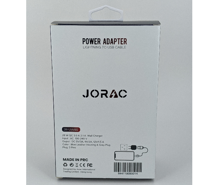 Jorac 28W Quick Charge 3.0 3 Port Power Adaptor - White and Black - Zoom Image 2