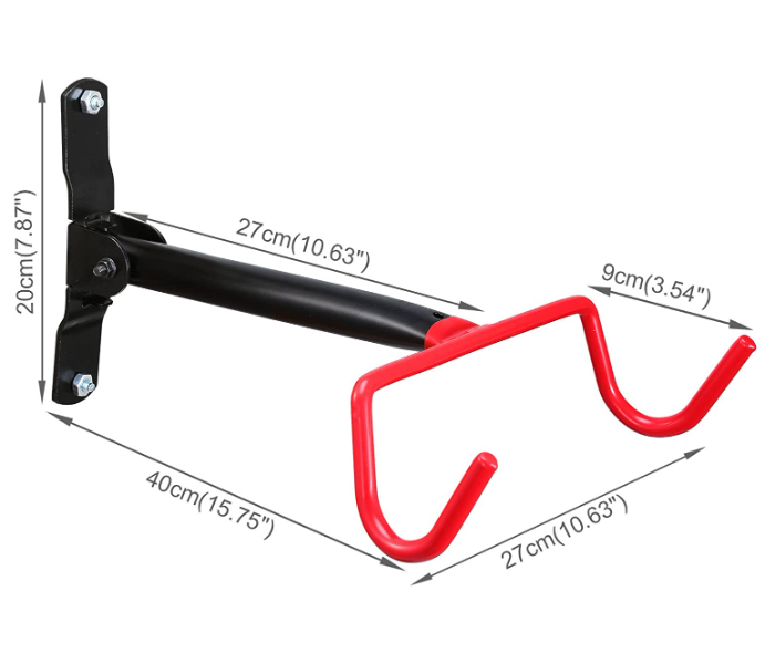 Indoor Bicycle Holder Wall Mount Hanger - Black and Red - Zoom Image 4