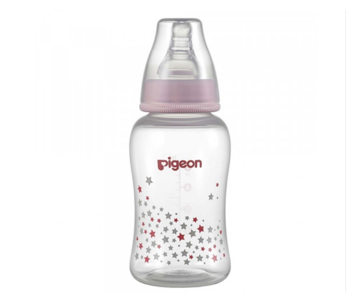 Pigeon 150ml Flexible Decorated Streamline Plastic Bottle - Pink - Zoom Image