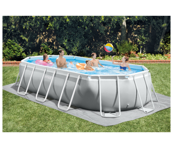 Intex 26798 610 x 305 x 122 cm Prism Frame Oval Swimming Pool Complete Set with Ladder and Pump Cover And Ground Cloth - Zoom Image 7