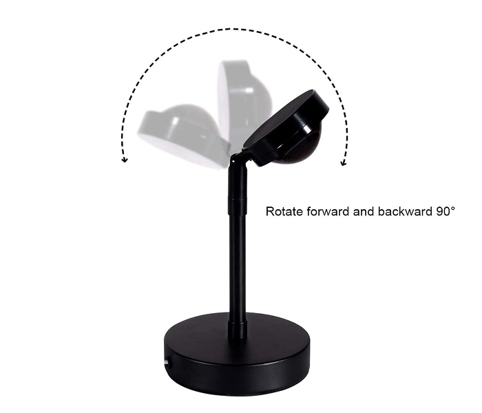 Adjustable Sunset Lighting Projection LED Lamps for Bedroom - Black - Zoom Image 5