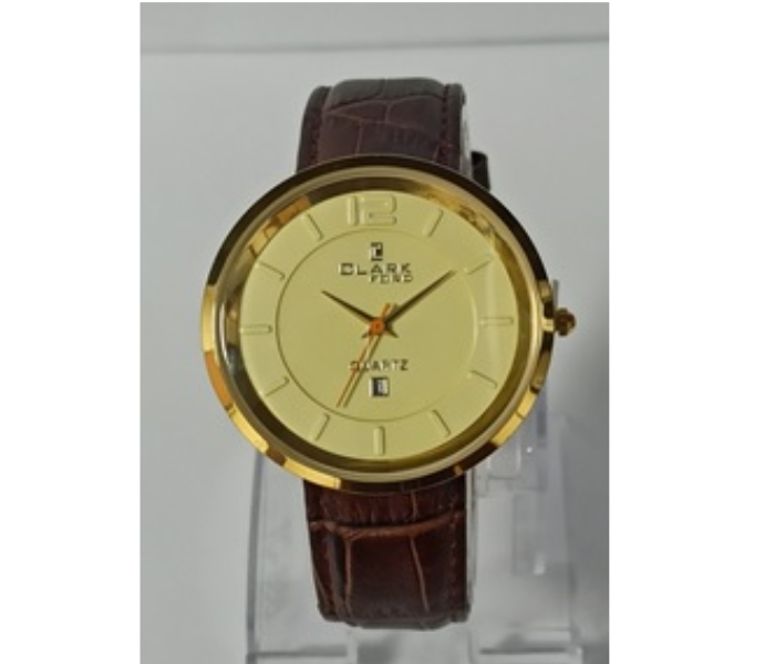 Clark Ford CW71059MN Regal Analog Watch for Men - Brown and Gold - Zoom Image