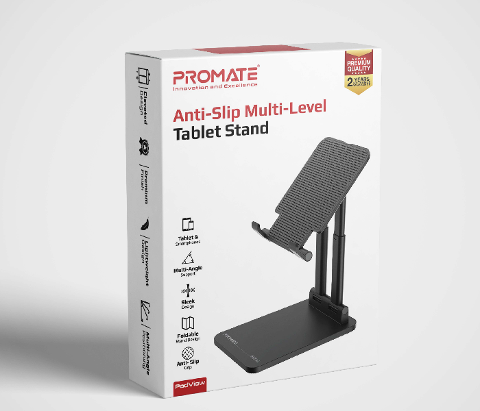 Promate PADVIEW Premium Aluminum Multi-Angle Tablet Stand - Black - Zoom Image 7