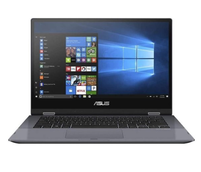 Asus VivoBook Flip 14 TP412FA-EC721T 14 inch FHD Intel Core i3 8GB RAM 512GB Windows 10 English Arabic Keyboard Touch Laptop - Star Grey - Zoom Image 2