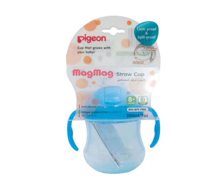 Pigeon Mag Mag Straw Cup with Handle - Sky Blue - Zoom Image 2