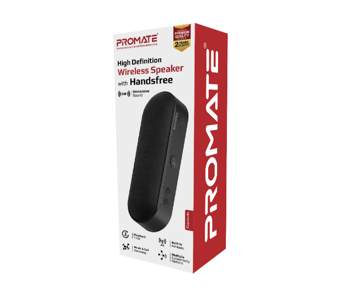 Promate CAPSULE 6W Bluetooth Speaker with Mic - Black - Zoom Image 4