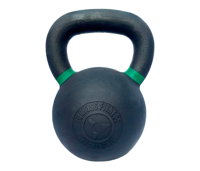 Fortuss 24KG Cast iron Powder Coated Kettlebell Color Coded Handles Crossfit Functional Fitness Home Gym Workout Equipment Strength and Weight Training – Green - Zoom Image