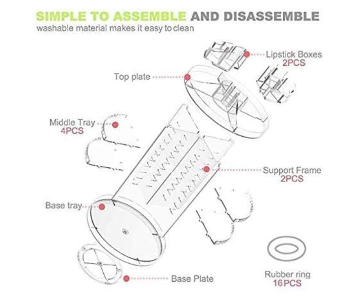 360 Degree Rotating Adjustable Cosmetic Storage Makeup Organizer with 8 Layers Capacity - Zoom Image 3