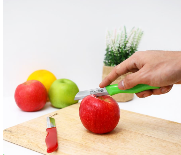 Royalford RF9686 2Pcs Fruit Knife- Green and Red - Zoom Image 3