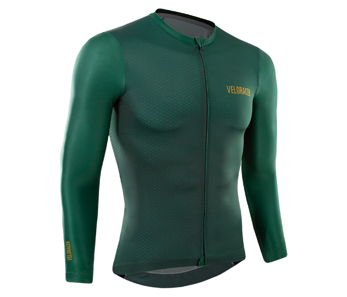 Veloracer Velo Pro Long Sleeve Jersey Small- Green - Zoom Image 3