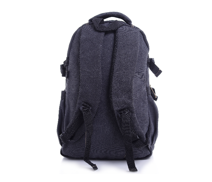 Para John PJBP6532A20-B 20 inch Canvas Leather Backpack - Black - Zoom Image 2