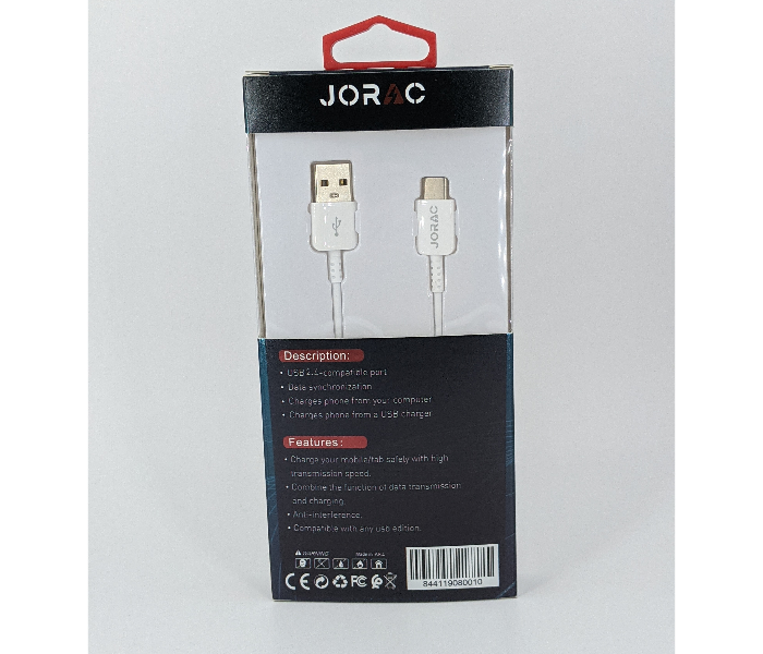 Jorac RA-54 Type-C Data Cable - White - Zoom Image 2