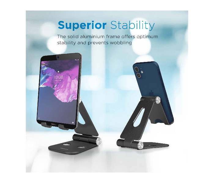 Promate TABVIEW Aluminum Foldable Multi-Angle Tablet Stand - Black - Zoom Image 2