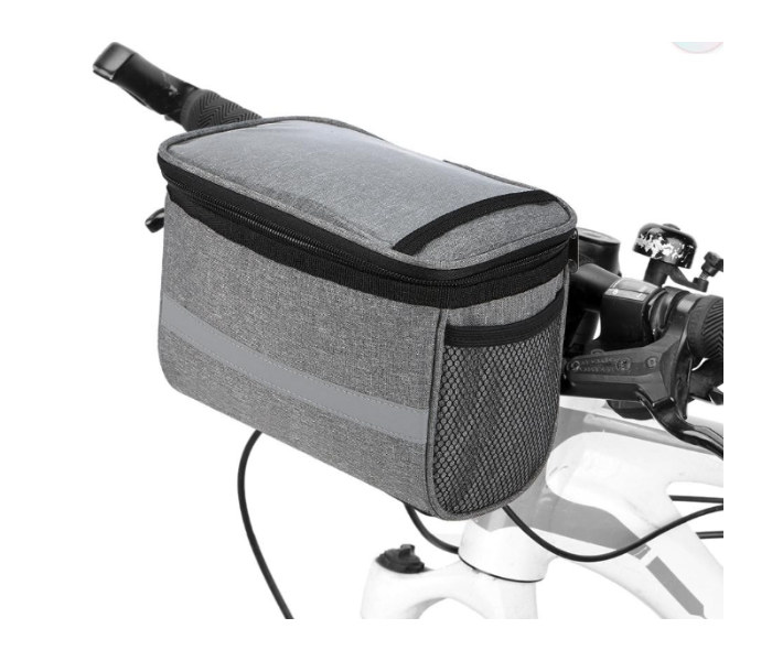 Bicycle Front Handle Bar Insulated Pannier Bag Pouch - Grey - Zoom Image 3