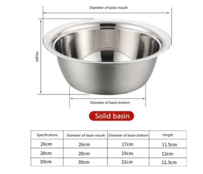 3-In-1 28cm Stainless Steel Grater and Drain Basket Washing Bowl Set- Silver - Zoom Image 2