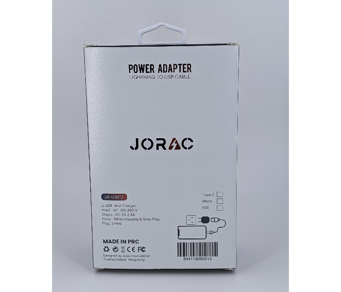 Jorac UW12 Smart IC Type-C 2 Port Charger -White - Zoom Image 2