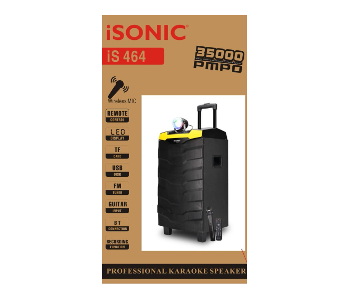 iSonic IS 464 Rechargeable Professional Karaoke Speaker - Black - Zoom Image