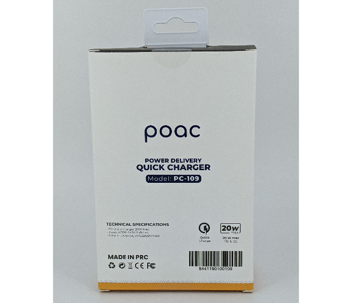 Poac PC-109 20W Charging Adaptor - White - Zoom Image 2