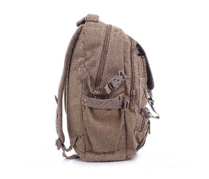 Para John PJBP6533A20-K 20 inch Canvas Leather Backpack - Khaki - Zoom Image 4