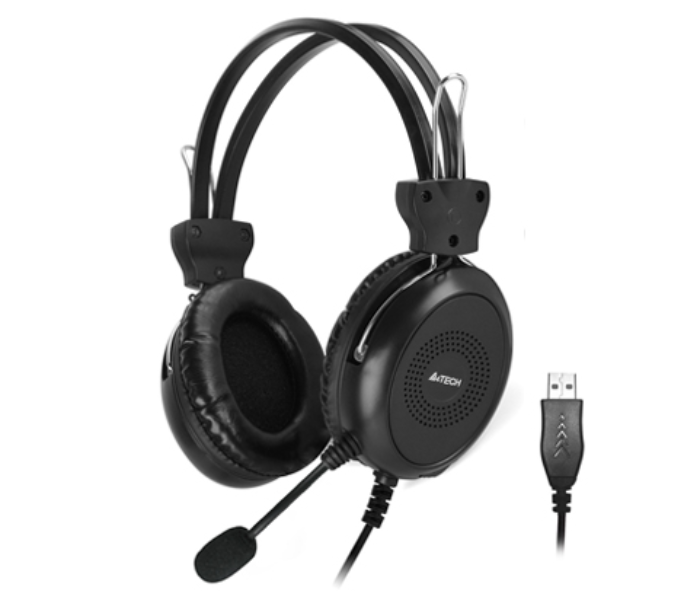 A4TECH HU-30 Comfort Fit Stereo USB Headset - Black - Zoom Image 1