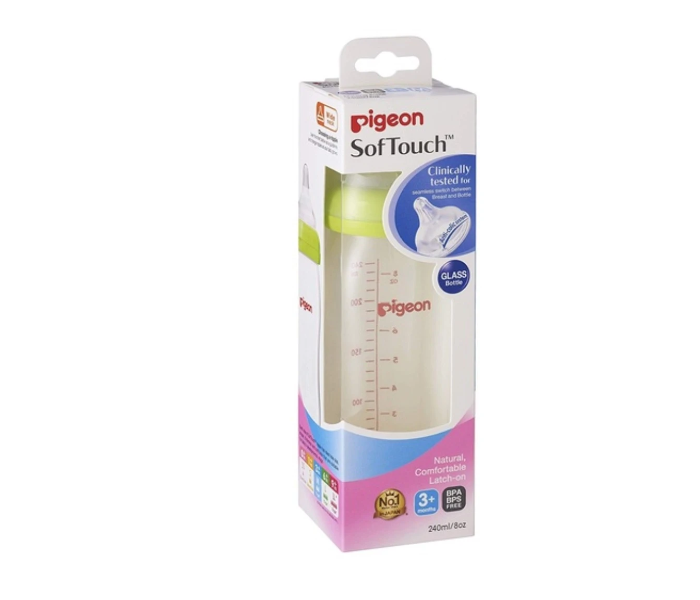 Pigeon 240ml Softouch Wide Neck Glass Bottle - White - Zoom Image