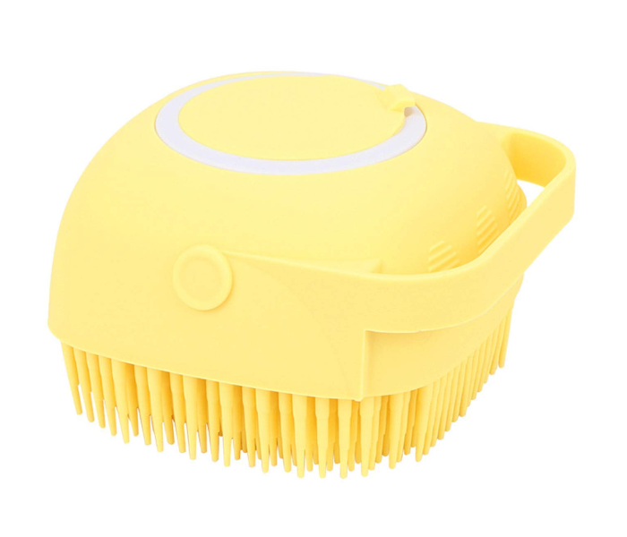 Silicon Bath Brush with Shampoo Dispenser- Yellow - Zoom Image