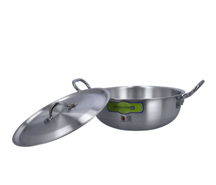 Royalford RF10099 28cm  Aluminium Wokpan with Lid- Silver - Zoom Image 2