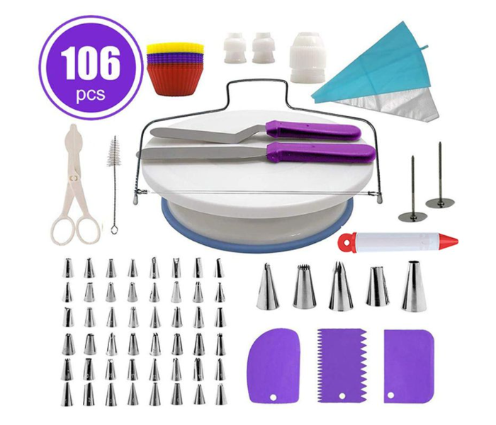 Cake Decorating Turntable Set 106 Piece Multicolour - Zoom Image 1