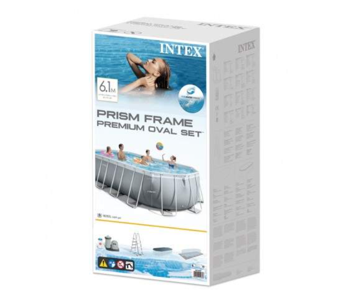 Intex 26798 610 x 305 x 122 cm Prism Frame Oval Swimming Pool Complete Set with Ladder and Pump Cover And Ground Cloth - Zoom Image 6