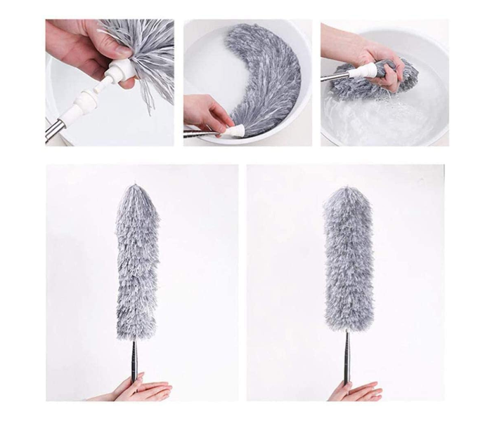 Generic Stretch Extendable Microfiber Adjustable Feather Duster with Extension Pole - Grey - Zoom Image 1