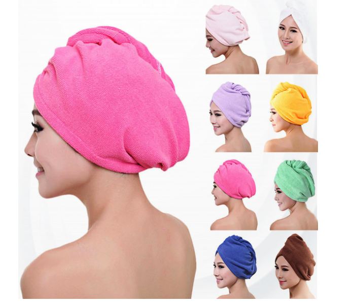 Microfiber Hair Drying Lady Bath Soft Towel Cap - Zoom Image 1