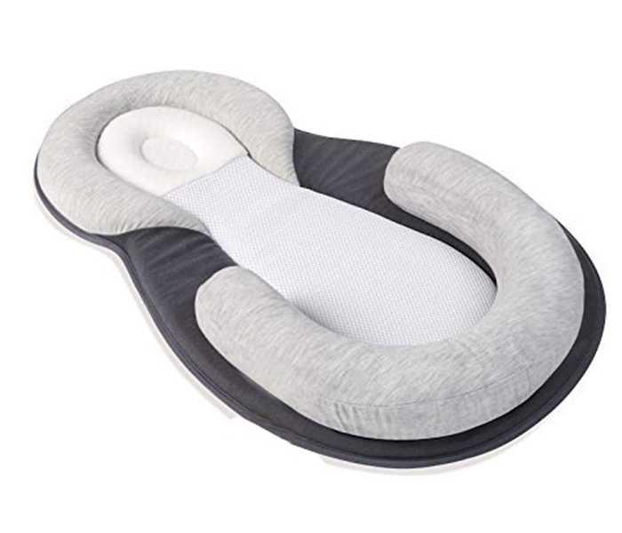 Ultra-Soft Breathable Newborn Portable Nursing Baby Lounger - Grey - Zoom Image 1