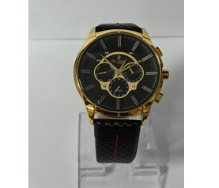 Clark Ford CW71185M Regal Analog Watch for Men - Black and Gold - Zoom Image